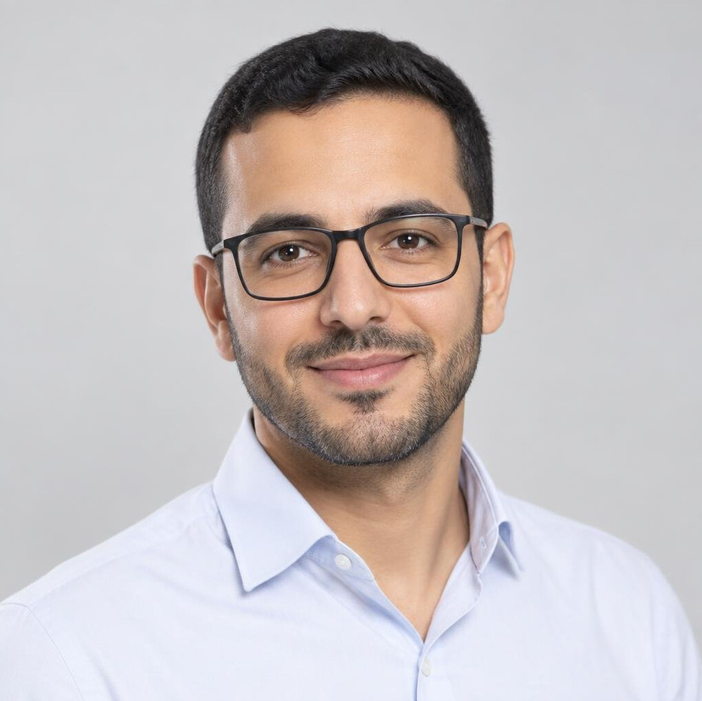 Studio portrait of a North African man, quality standards expert